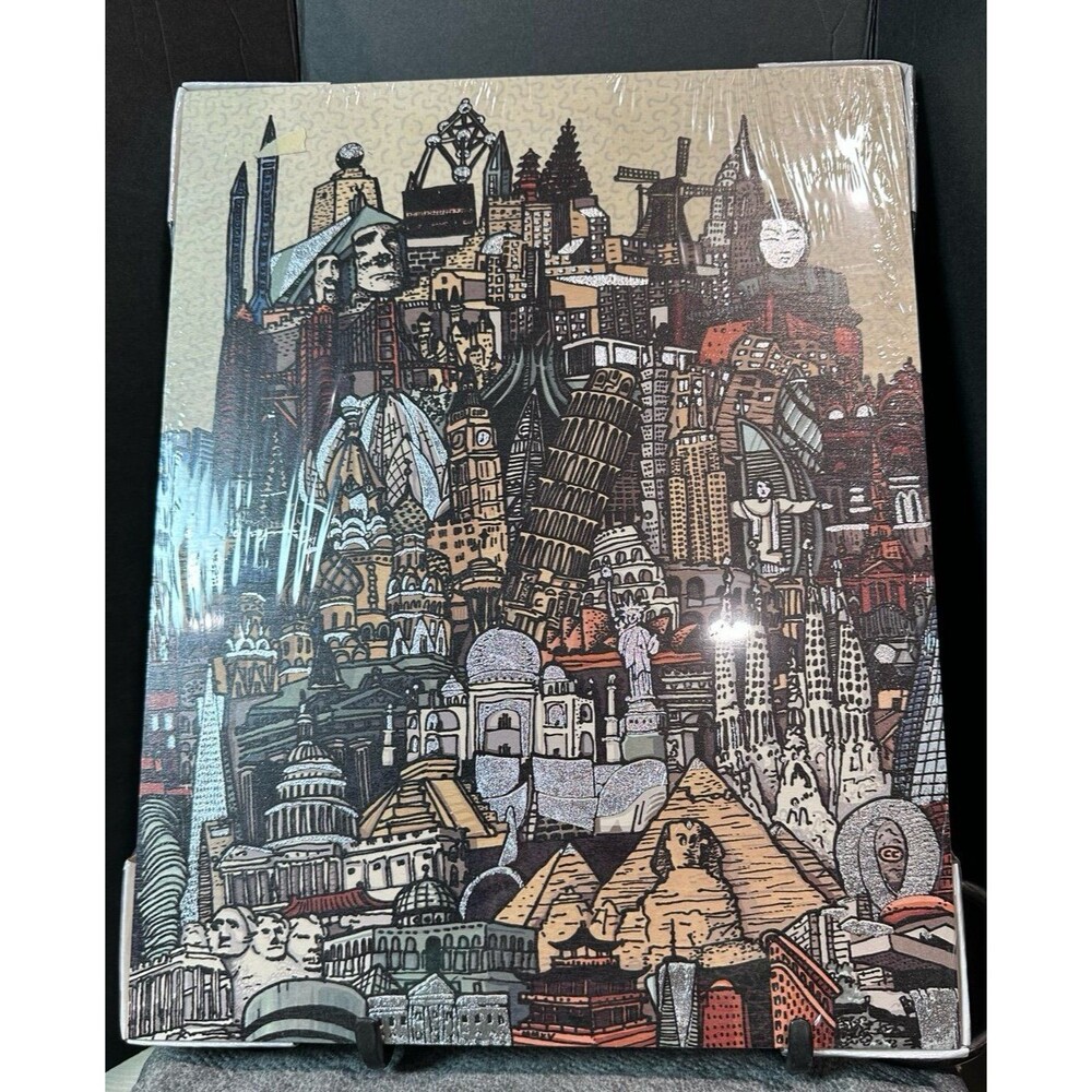 Global Famous Skylines "Worlds Collide" art print by Clean {aesthetic)